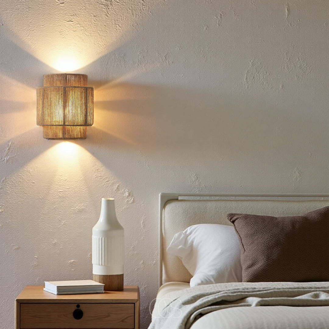 OCS - Rieten Boho Wandlamp 5