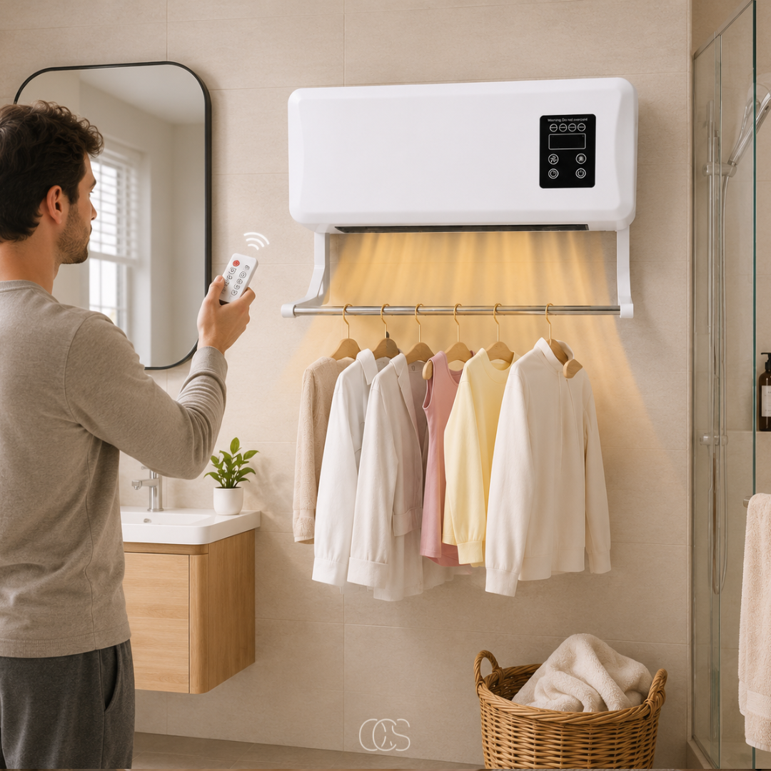 OCS - Wand Aircooler/wandventilator met Verwarming & Droogrek - Met Afstandsbediening 1