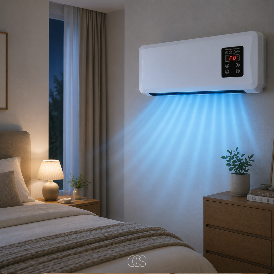 OCS - Wand Aircooler/wandventilator met Verwarming & Droogrek - Met Afstandsbediening 2
