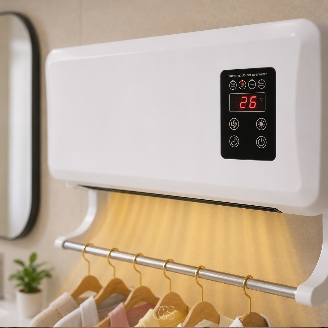 OCS - Wand Aircooler/wandventilator met Verwarming & Droogrek - Met Afstandsbediening 3
