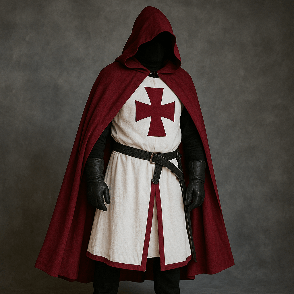 TEMPLARIA – Medieval Knight Templar Costume with Classic Cloak Vestragear