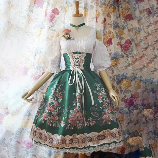 AlpenHarriot – Vestit Dirndl Elegant amb Davantal i Brusa – Oktoberfest Dones