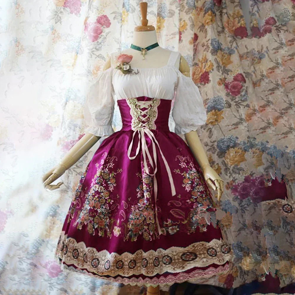 AlpenHarriot – Vestit Dirndl Elegant amb Davantal i Brusa – Oktoberfest Dones
