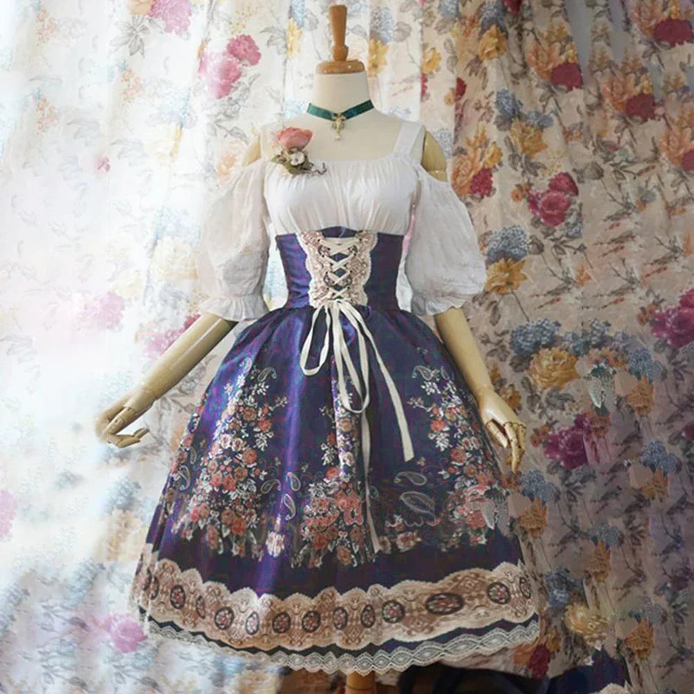 AlpenHarriot – Vestit Dirndl Elegant amb Davantal i Brusa – Oktoberfest Dones