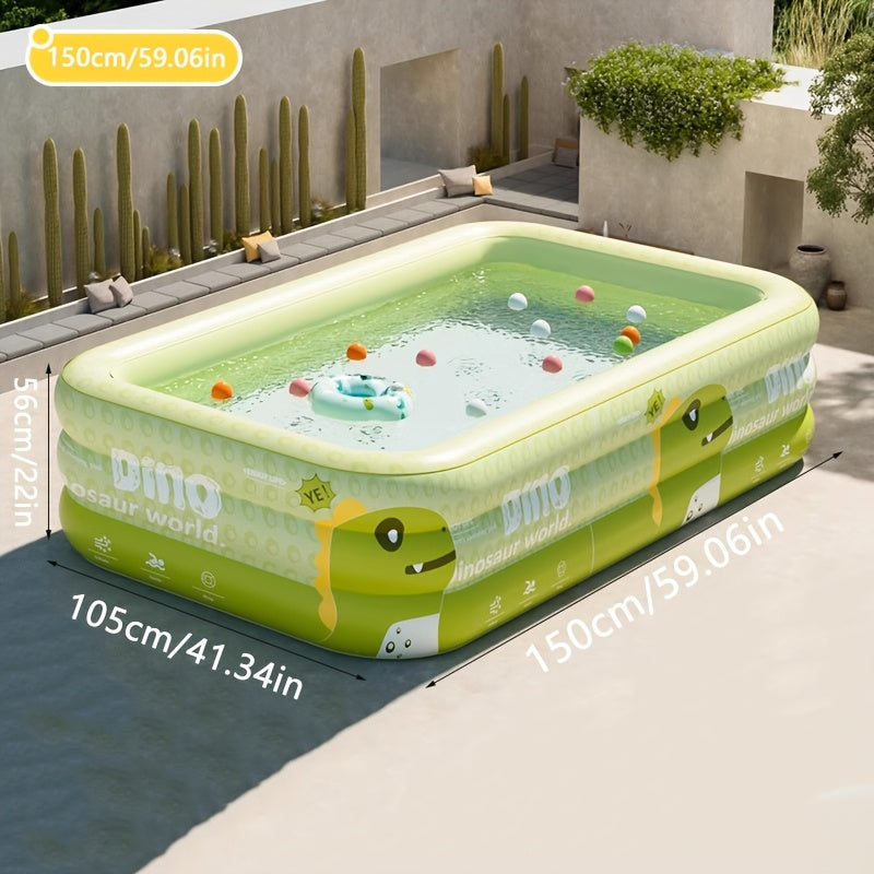 Opblaasbaar Kinderbadje met Zonnedak – Dino Design 150cm of 210cm | Sansoti 1