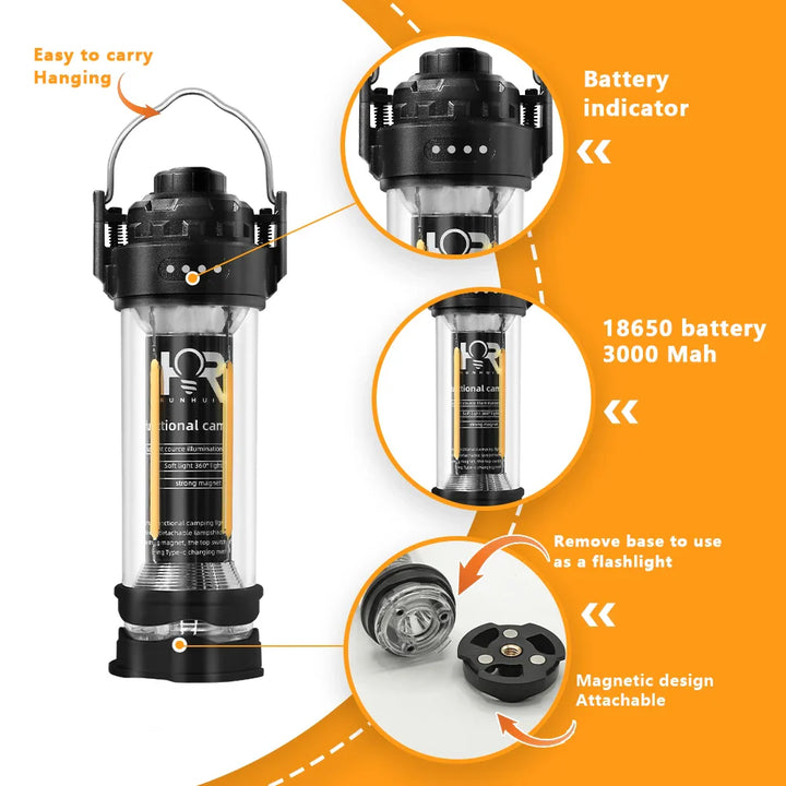 NovaLight Linterna de camping – 3000mAh Regulable y resistente al agua – Lámpara exterior