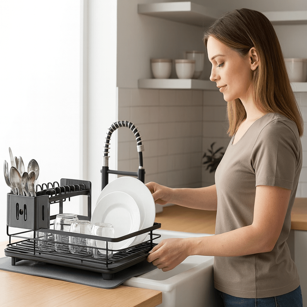Opvouwbaar Afdruiprek van Roestvrij Staal voor Keuken, Ruimtebesparend en Duurzaam 4