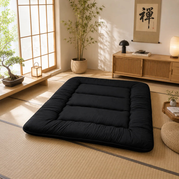 Opvouwbare Futon Matras 10cm Dik Japanse Vloermat Slaappad Logeerbed voor Volwassenen en Kinderen Comfort | Sansoti 0