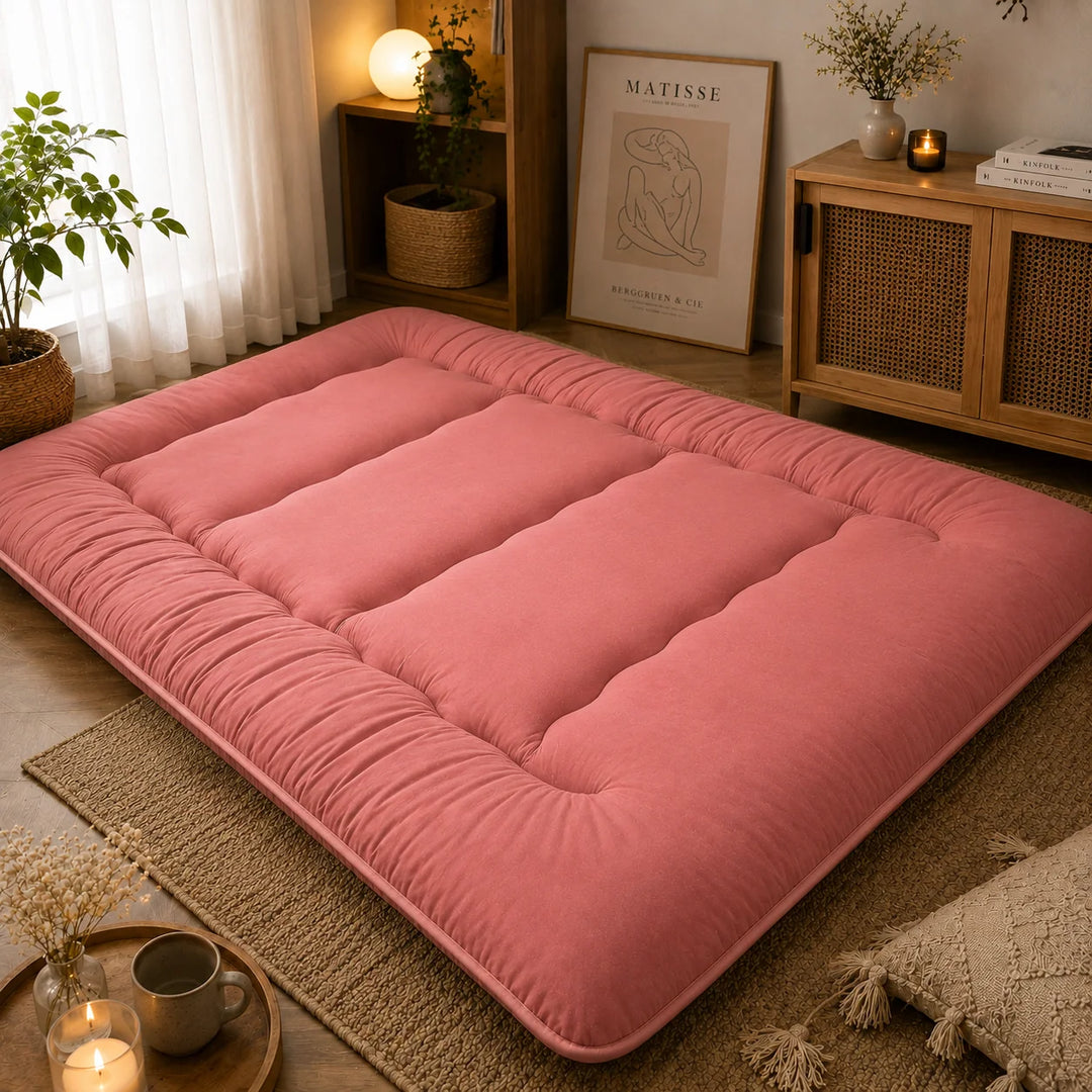 Opvouwbare Futon Matras 10cm Dik Japanse Vloermat Slaappad Logeerbed voor Volwassenen en Kinderen Comfort | Sansoti 12