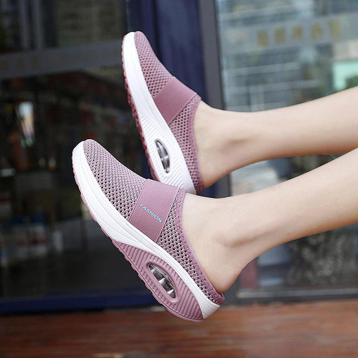 Orthopedische Pantoffels met Luchtkussen Ergonomische Instapschoenen Diabetesvoeten Ademend Mesh Extra Zacht Voetondersteuning Antislip Zool Dames Heren Indoor Outdoor Comfortschoenen | Sansoti 4