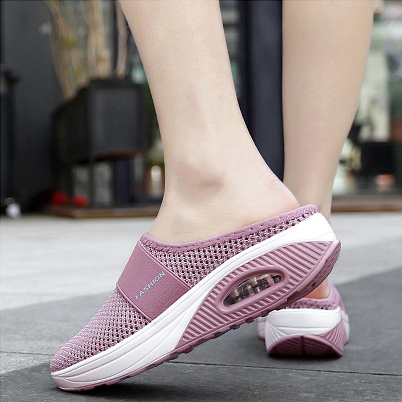 Orthopedische Pantoffels met Luchtkussen Ergonomische Instapschoenen Diabetesvoeten Ademend Mesh Extra Zacht Voetondersteuning Antislip Zool Dames Heren Indoor Outdoor Comfortschoenen | Sansoti 7