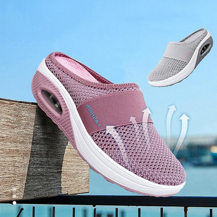Orthopedische Pantoffels met Luchtkussen Ergonomische Instapschoenen Diabetesvoeten Ademend Mesh Extra Zacht Voetondersteuning Antislip Zool Dames Heren Indoor Outdoor Comfortschoenen | Sansoti 1