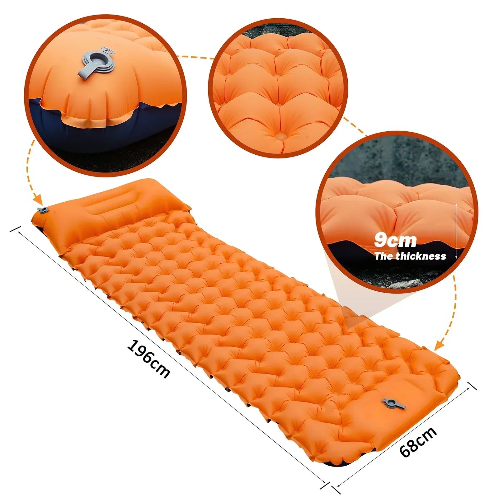 Colchón de aire Nook – Colchón de aire cómodo para acampar con bomba incorporada e deseño resistente á auga