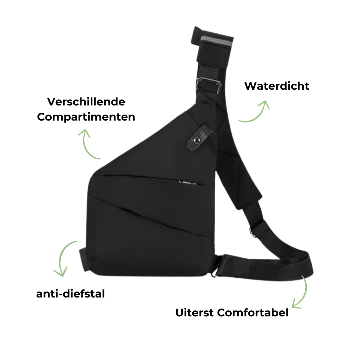 SafeCarry Bolso de Ombro – Bolso Cruzado Anti-Roubo con Deseño Resistente á Auga e Duradeiro
