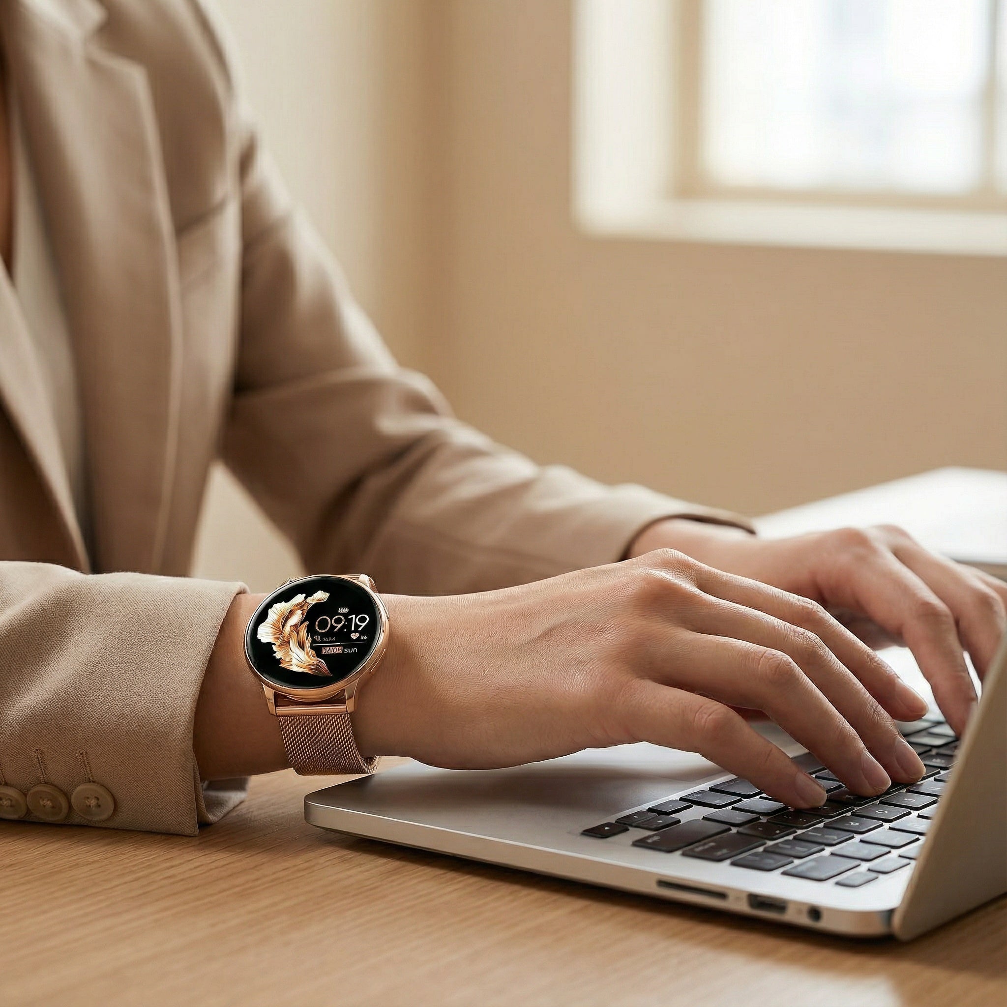 Montre intelligente – Montre en acier inoxydable, Bluetooth et longue autonomie