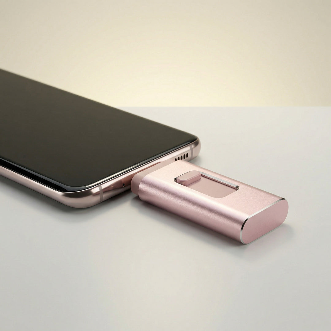 Pen USB 4 em 1 – USB, USB-C, Lightning e Micro-USB para Telemóvel e Computador Portátil
