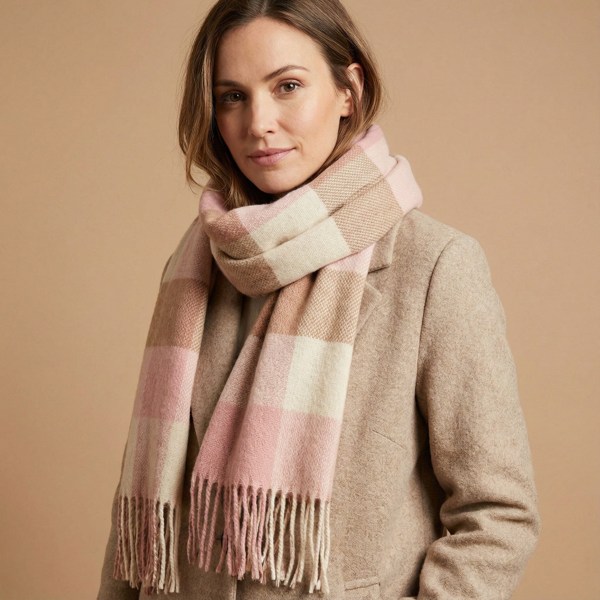 Geruite Winter Sjaal – Ultra zacht, warm & elegante franjes