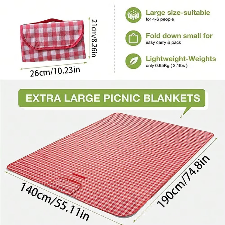 Picknick Deken 140x190 cm Waterdicht en Lichtgewicht met Handvat voor Buitengebruik 1