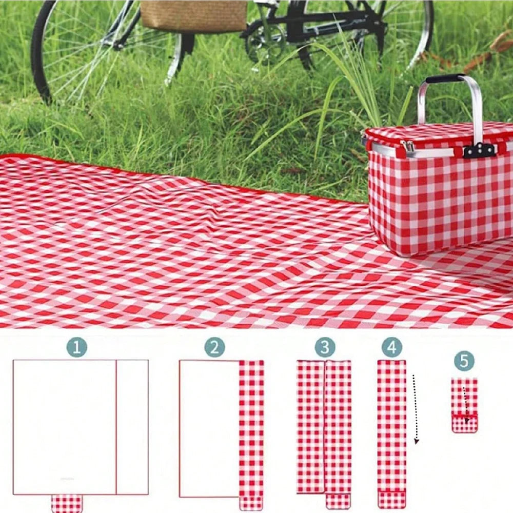 Picknick Deken 140x190 cm Waterdicht en Lichtgewicht met Handvat voor Buitengebruik 3