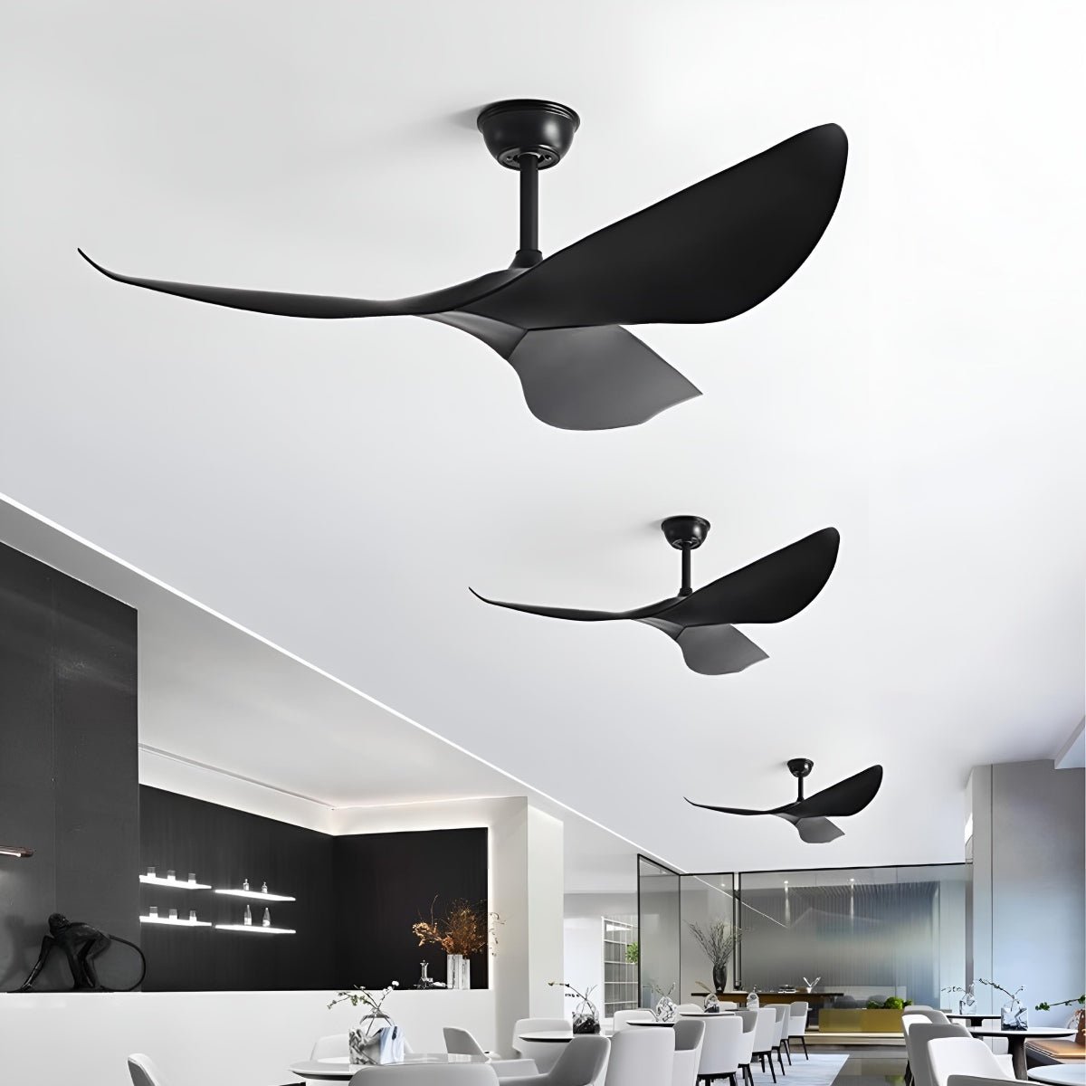 Plafondventilator Zonder Lamp DC Motor 3 Wieken Wit Slaapkamer Woonkamer Stille Ventilator Eetkamer Omkeerbaar 6 Snelheden Afstandsbediening | Sansoti 2