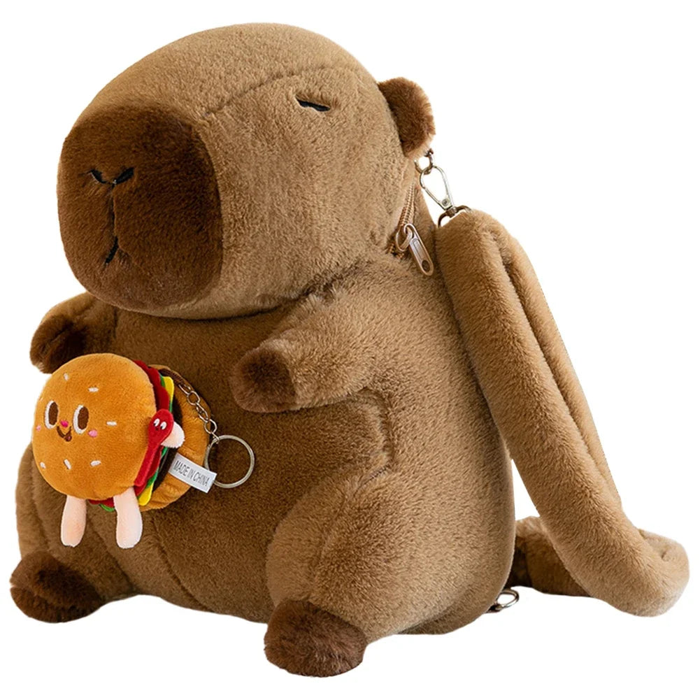 Pluche Kinderrugzak Capybara met Zachte Vulling, Bruin, 35 cm, Voor Kinderen 0
