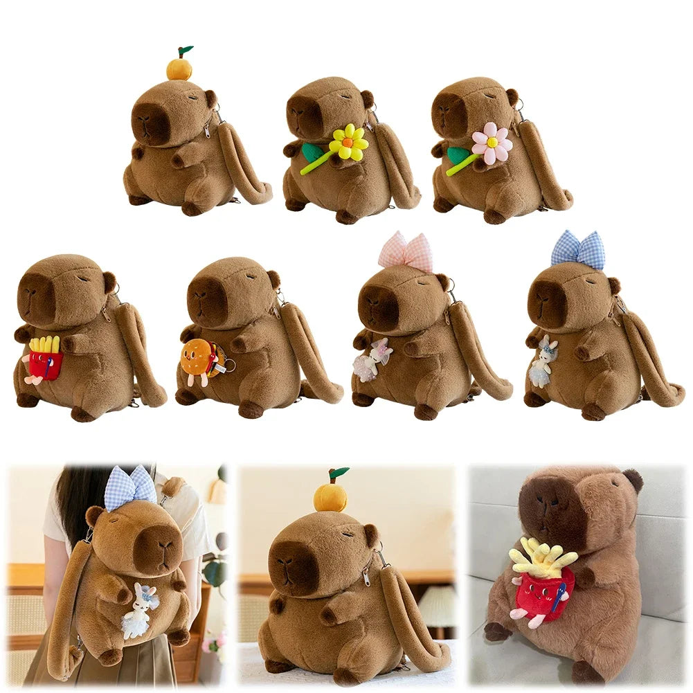 Pluche Kinderrugzak Capybara met Zachte Vulling, Bruin, 35 cm, Voor Kinderen 1