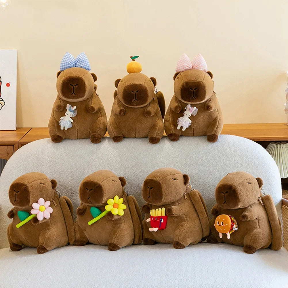 Pluche Kinderrugzak Capybara met Zachte Vulling, Bruin, 35 cm, Voor Kinderen 3