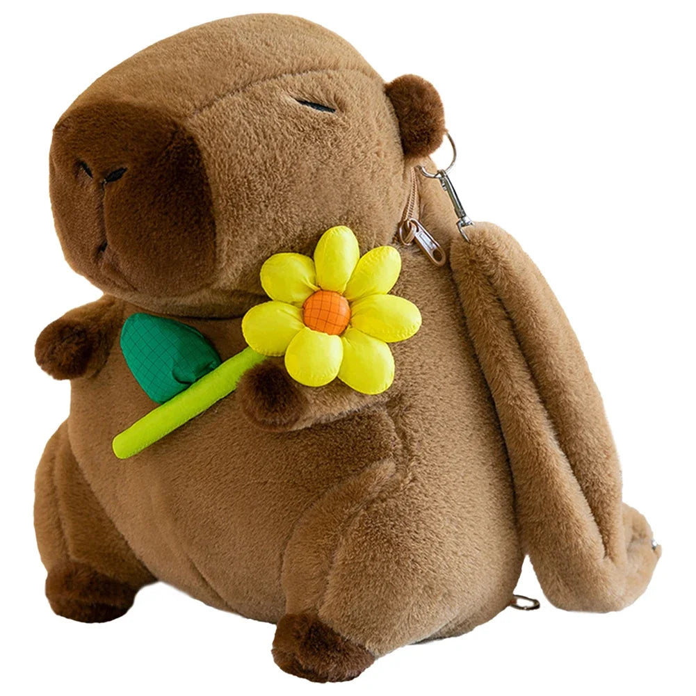 Pluche Kinderrugzak Capybara met Zachte Vulling, Bruin, 35 cm, Voor Kinderen 4