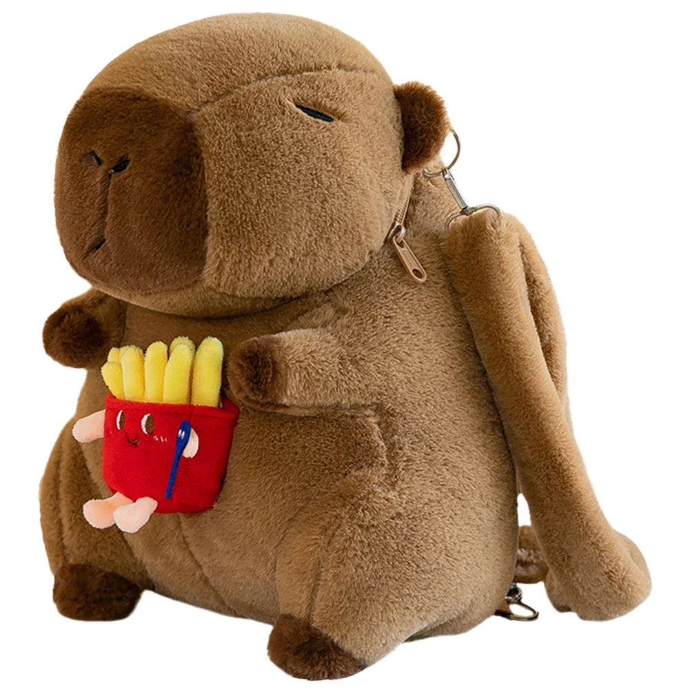 Pluche Kinderrugzak Capybara met Zachte Vulling, Bruin, 35 cm, Voor Kinderen 5