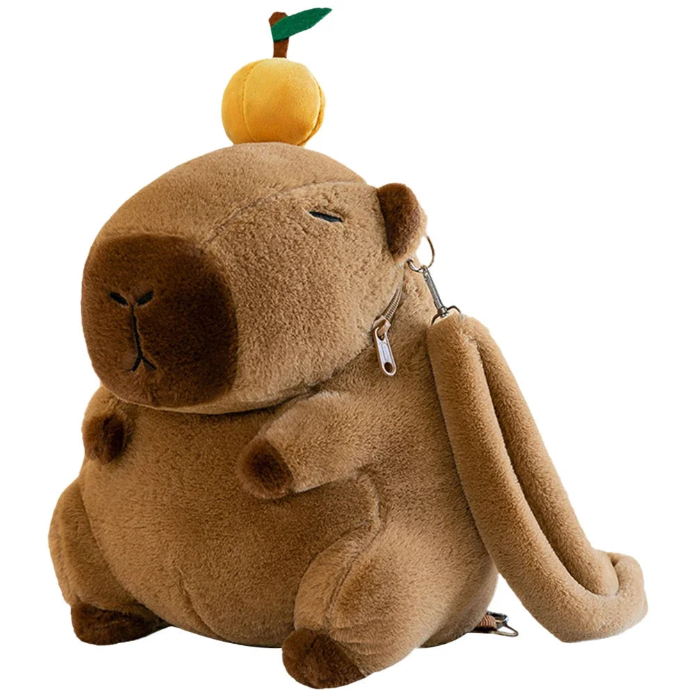 Pluche Kinderrugzak Capybara met Zachte Vulling, Bruin, 35 cm, Voor Kinderen 6