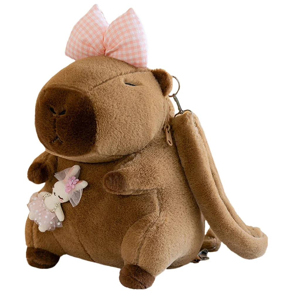 Pluche Kinderrugzak Capybara met Zachte Vulling, Bruin, 35 cm, Voor Kinderen 9