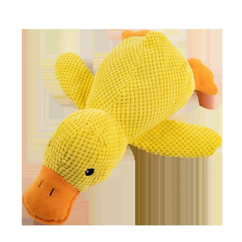 Pluche hondenspeelgoed slapende eend met geluid en bijtbestendig ontwerp 5