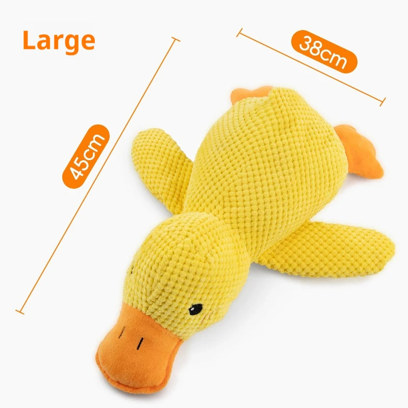 Pluche hondenspeelgoed slapende eend met geluid en bijtbestendig ontwerp 8