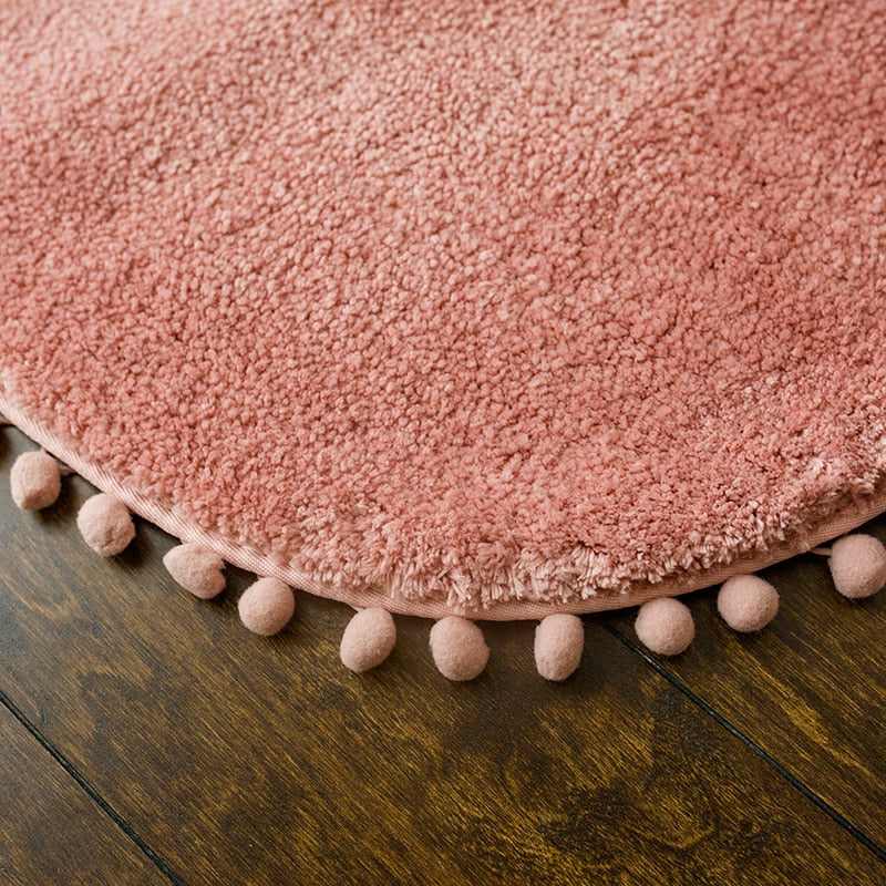 CasaLino Ovaal Vloerkleed – Zacht Polyester met Pompons & Antislip Onderzijde