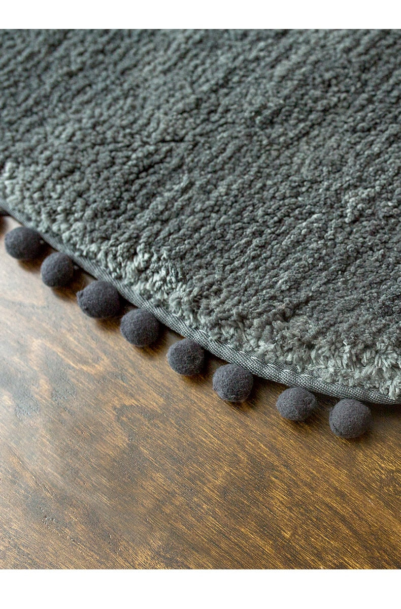 CasaLino Ovaal Vloerkleed – Zacht Polyester met Pompons & Antislip Onderzijde