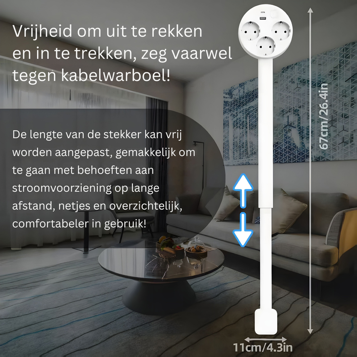 PowerReach | De slimme, stijlvolle uitschuifbare stopcontactdoos voor modern wonen 3