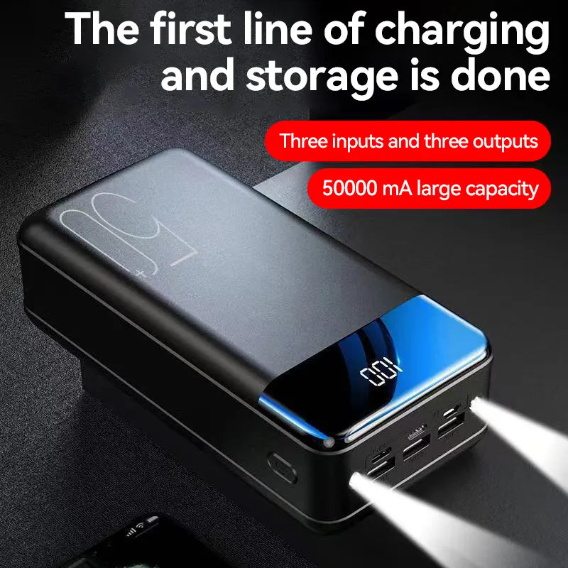 VoltMate Powerbank 50.000 mAh – Cargador rápido USB-C para viajes y emergencias