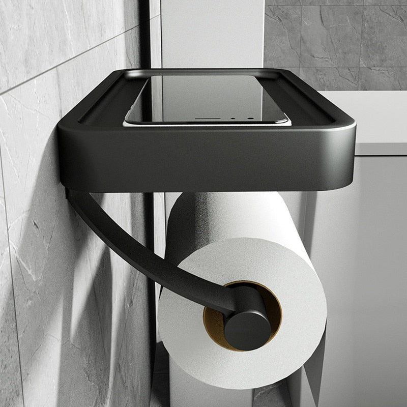 PraktiShelf - Functionele Toiletrolhouder met Extra Opbergruimte 1