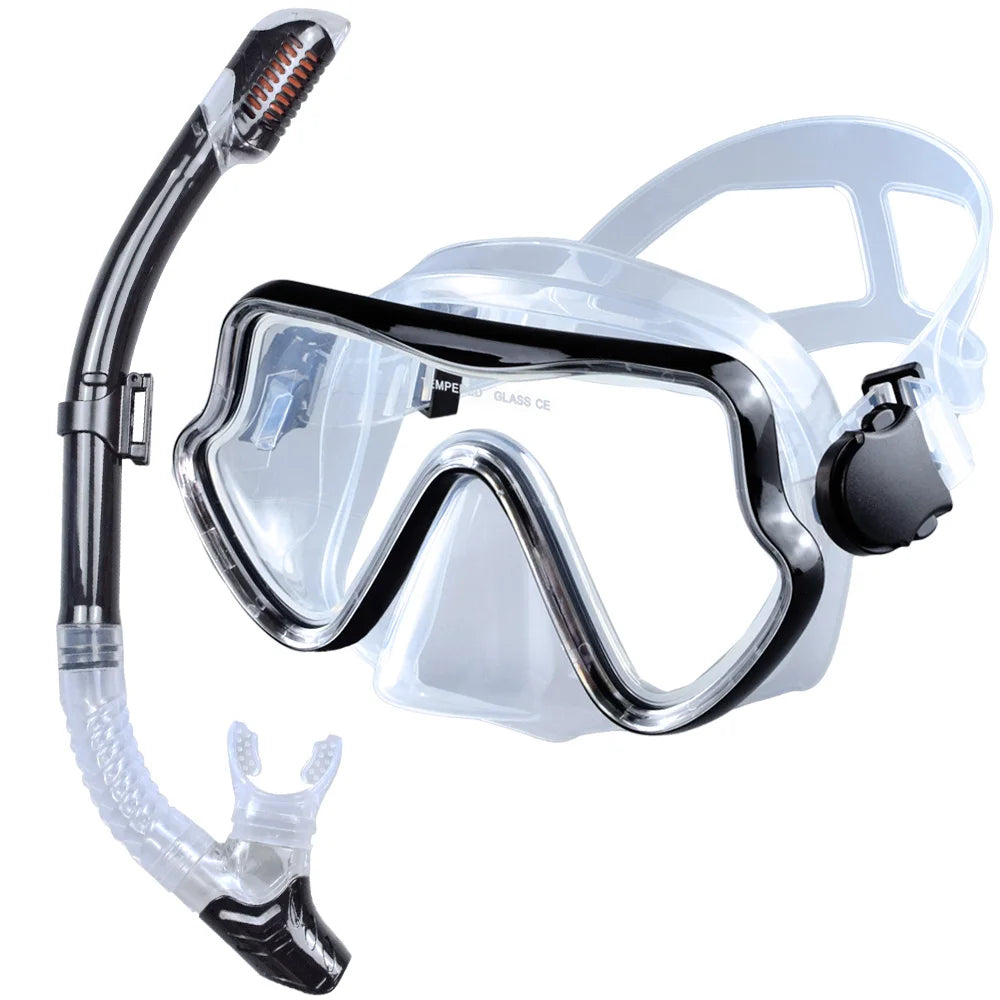 Professioneel duikmasker snorkelset voor volwassenen met panoramisch zicht 12