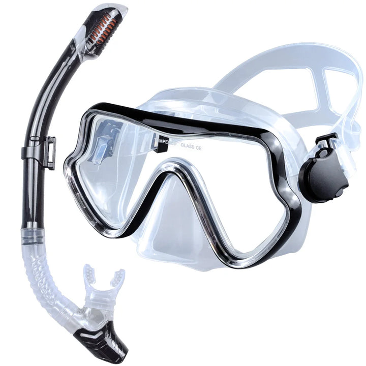Professioneel duikmasker snorkelset voor volwassenen met panoramisch zicht 12