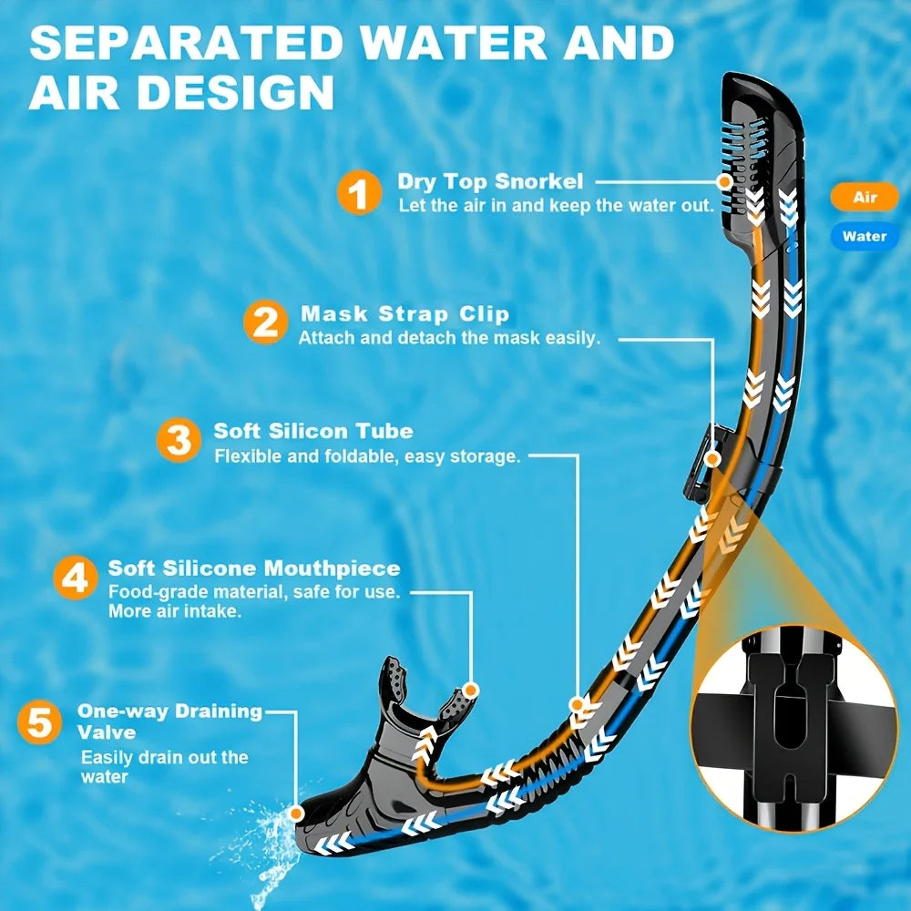 Professioneel duikmasker snorkelset voor volwassenen met panoramisch zicht 3