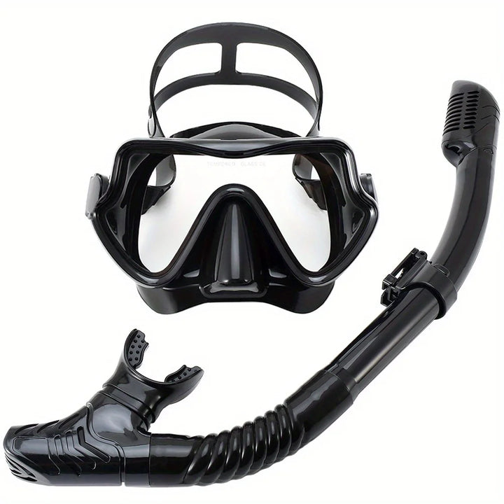 Professionele snorkelset voor volwassenen met panoramisch zicht en gehard glas 0