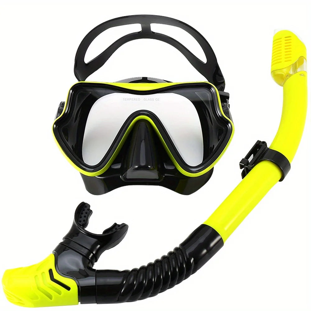 Professionele snorkelset voor volwassenen met panoramisch zicht en gehard glas 13