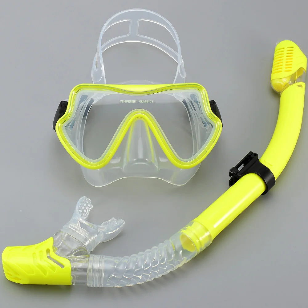 Professionele snorkelset voor volwassenen met panoramisch zicht en gehard glas 16