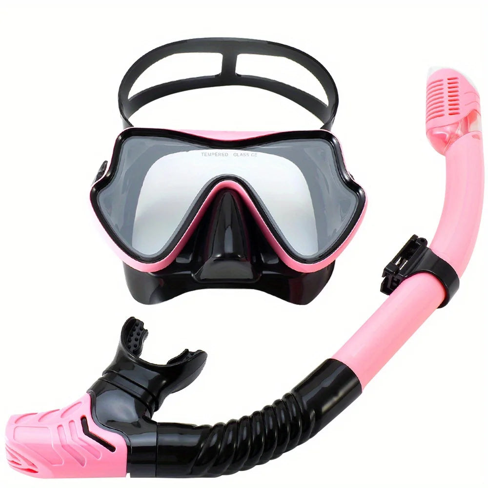 Professionele snorkelset voor volwassenen met panoramisch zicht en gehard glas 6