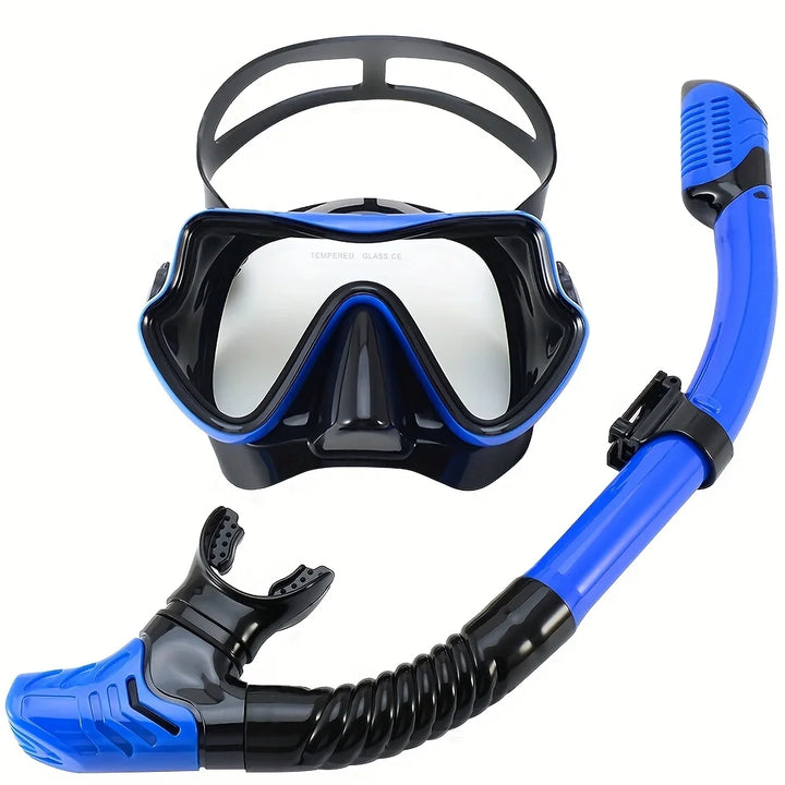 Professionele snorkelset voor volwassenen met panoramisch zicht en gehard glas 7