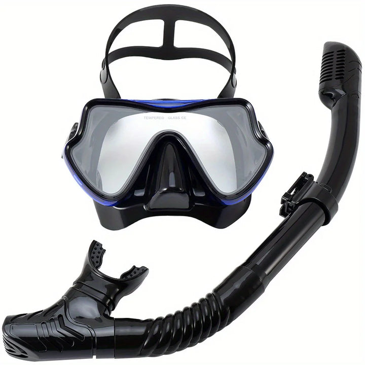 Professionele snorkelset voor volwassenen met panoramisch zicht en gehard glas 8