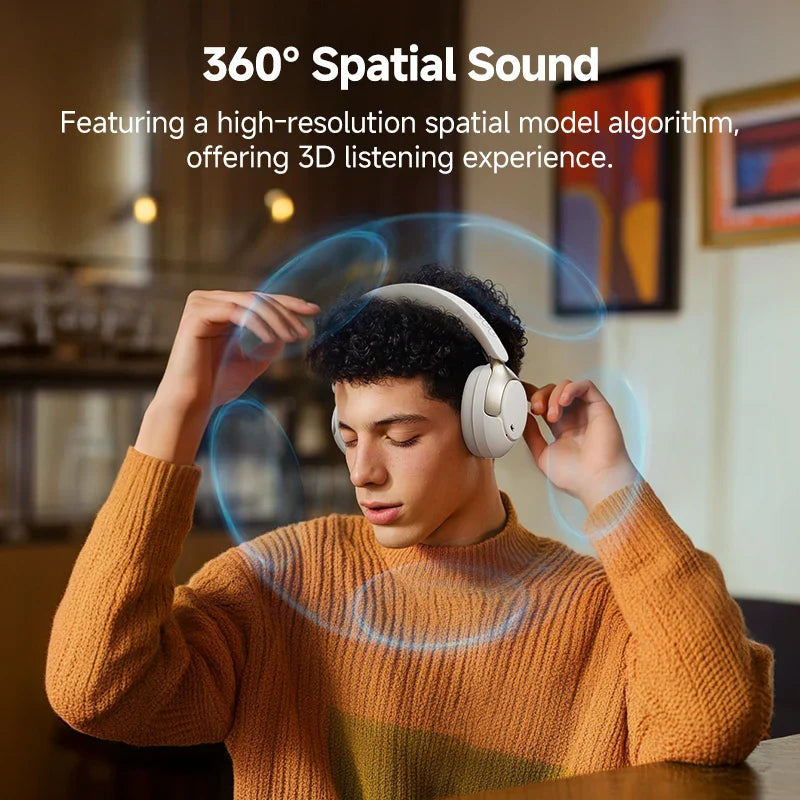 Soundoria – Auriculares sen fíos 50dB ANC e LDAC – 55u tempo de reprodución