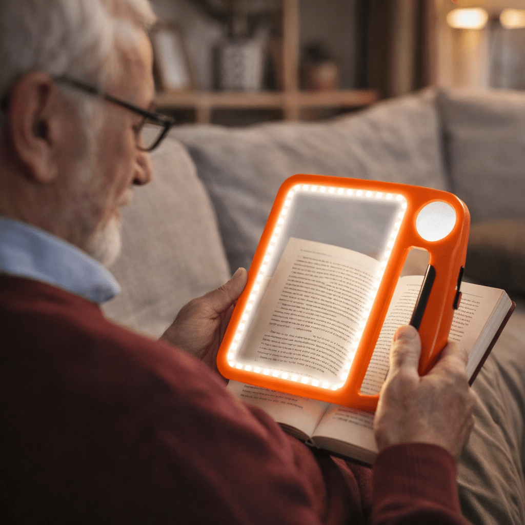 SEHKOMFORT – Handle magnifier with LED & 5x/10x magnification for clear reading Bolendo