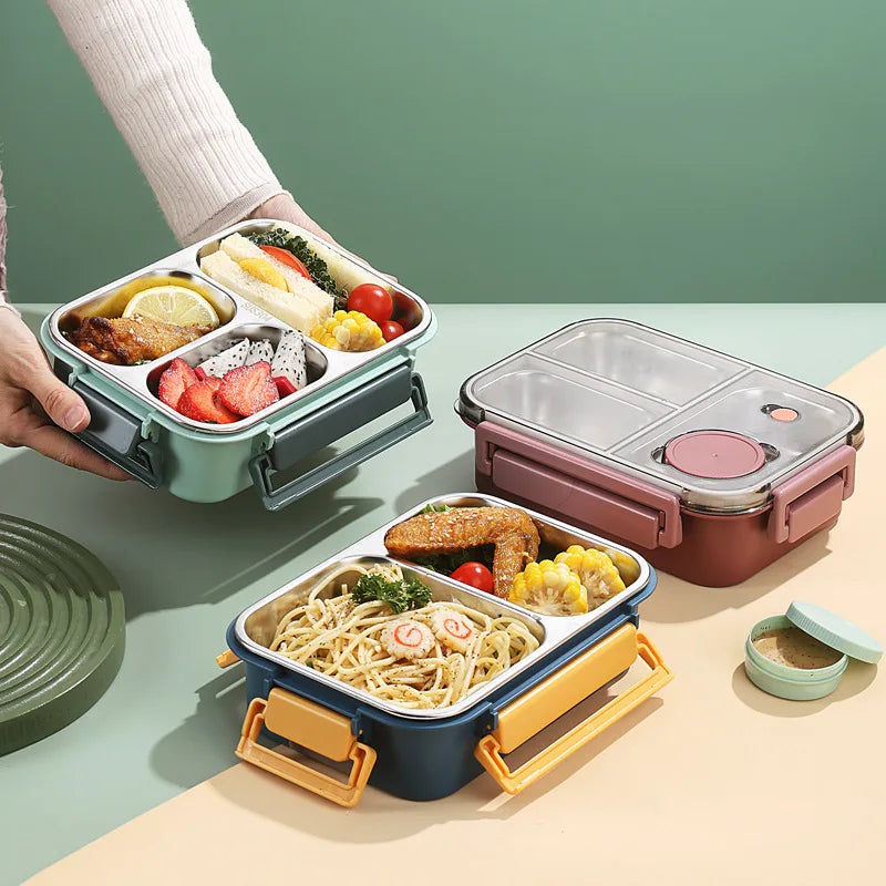 Mealix – fiambrera de acero inoxidable a prueba de fugas con cubiertos – para trabajo, escuela y viajes